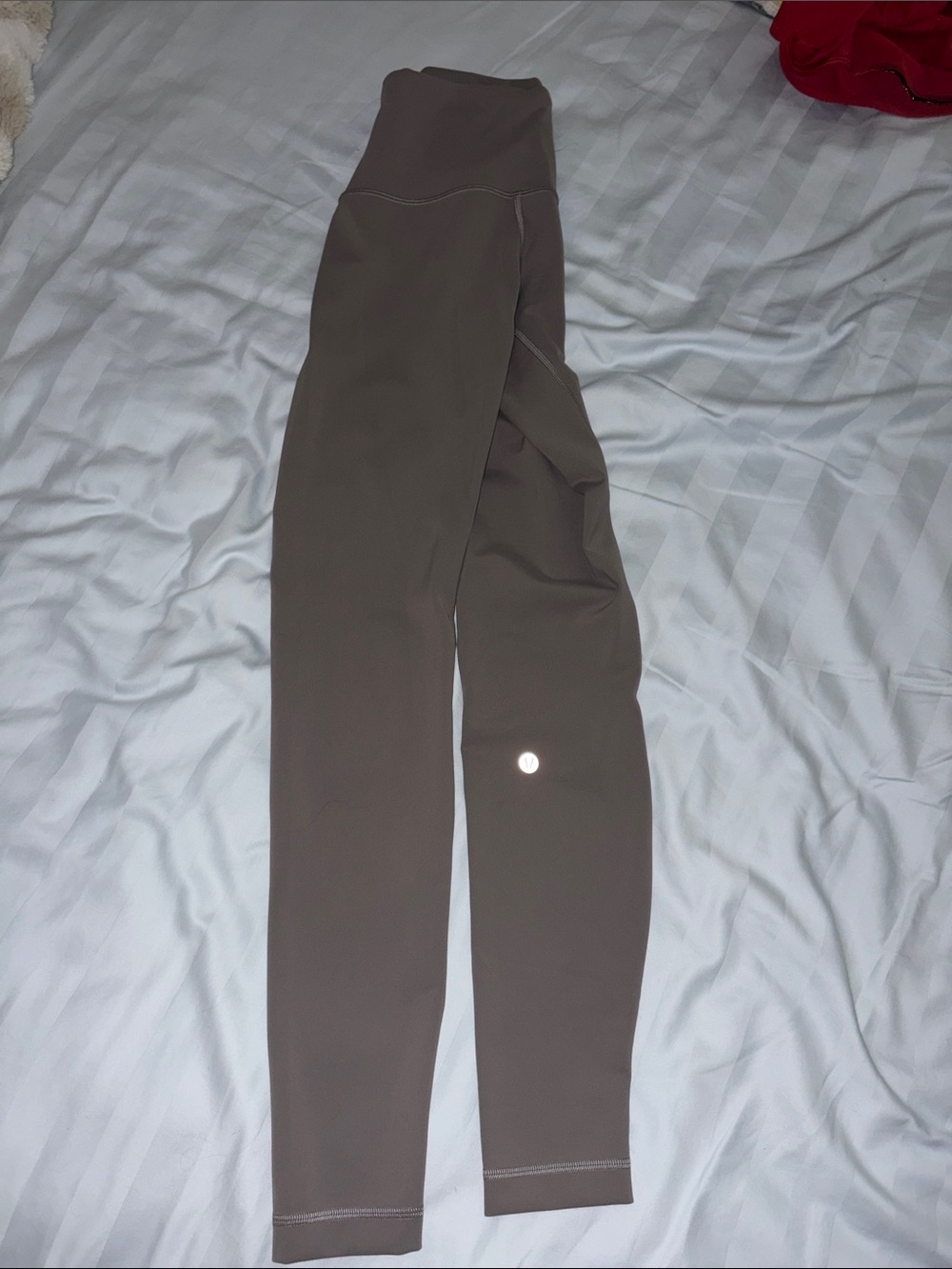 Lululemon High-Waist Stretch Leggings in Taupe